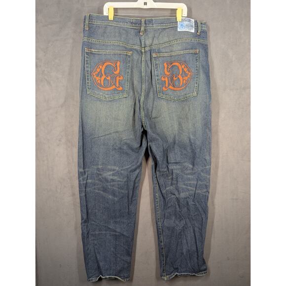 VTG Gilyard Mfg Co Jeans Men 42 x 32.5 Blue Heavy Ounce Y2K Hip Hop Embroidered - Picture 13 of 14